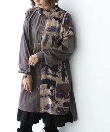 『アート柄アシメロングシャツ』