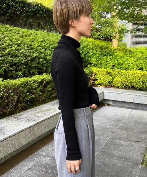 THE SHOP TK (ザ ショップ ティーケー )の「◆タートルニットプルオーバー(ニット/セーター・レディース・ブラック/オフホワイト/オレンジ系・12/13/14)」の3枚目の写真