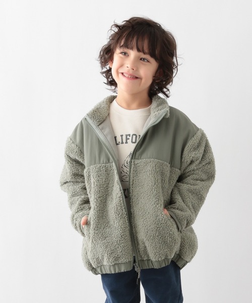 GLOBAL WORK（グローバルワーク）の「【キッズ】防風/洗えるボアジャケット/218308（その他アウター・キッズ・アイボリー/ブラック/グリーン・160cm/100cm/120cm/150cm/110cm/130cm/140cm）」の3枚目の写真