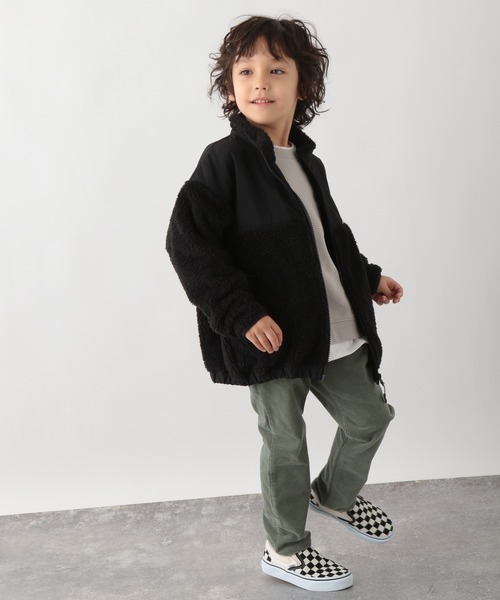 GLOBAL WORK（グローバルワーク）の「【キッズ】防風/洗えるボアジャケット/218308（その他アウター・キッズ・アイボリー/ブラック/グリーン・160cm/100cm/120cm/150cm/110cm/130cm/140cm）」の4枚目の写真