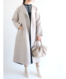 Te chichi | ノーカラーリバーコート(ノーカラーコート)