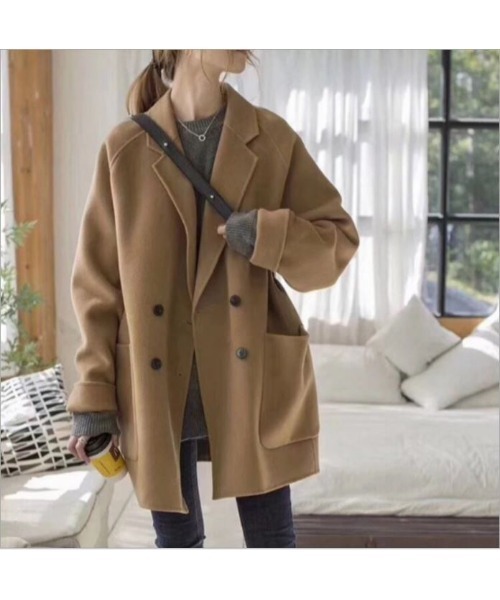 MAISON BREEZE(メゾンブリーズ)の「【MAISON BREEZE】シンプルミドルチェスターコート SCCH38(チェスターコート・レディース・ブラック/ベージュ・4/3)」の4枚目の写真