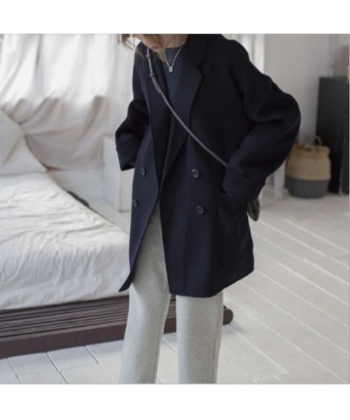 MAISON BREEZE(メゾンブリーズ)の「【MAISON BREEZE】シンプルミドルチェスターコート SCCH38(チェスターコート・レディース・ブラック/ベージュ・4/3)」の7枚目の写真