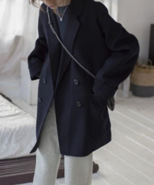 MAISON BREEZE(メゾンブリーズ)の「【MAISON BREEZE】シンプルミドルチェスターコート SCCH38(チェスターコート・レディース・ブラック/ベージュ・4/3)」の9枚目の写真