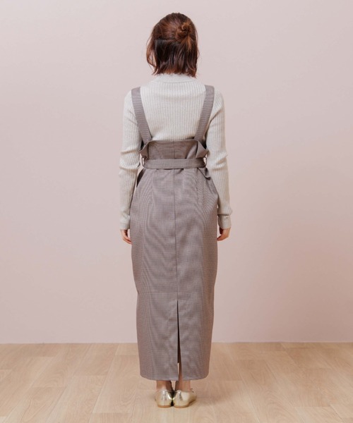 flower（フラワー）の「チェックエプロンワンピース（ワンピース・レディース・グレー/ベージュ・FREE）」の22枚目の写真