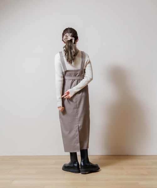 flower（フラワー）の「チェックエプロンワンピース（ワンピース・レディース・グレー/ベージュ・FREE）」の15枚目の写真