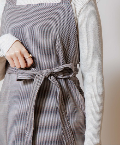 flower（フラワー）の「チェックエプロンワンピース（ワンピース・レディース・グレー/ベージュ・FREE）」の17枚目の写真