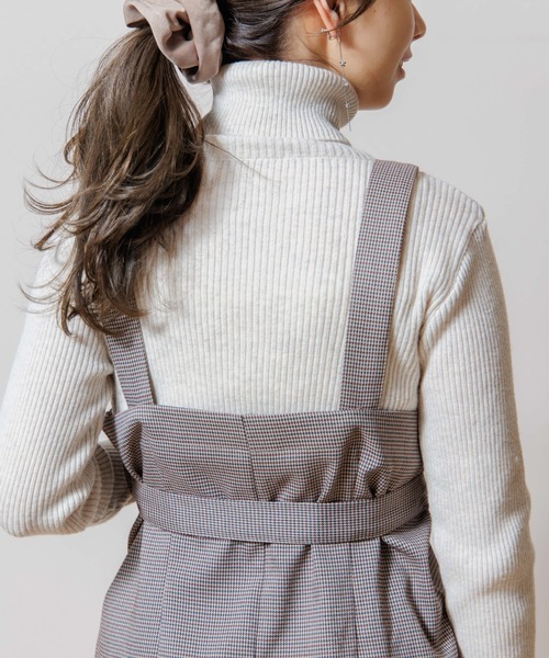 flower（フラワー）の「チェックエプロンワンピース（ワンピース・レディース・グレー/ベージュ・FREE）」の18枚目の写真