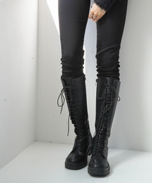 タンクソールレースアップロングブーツ