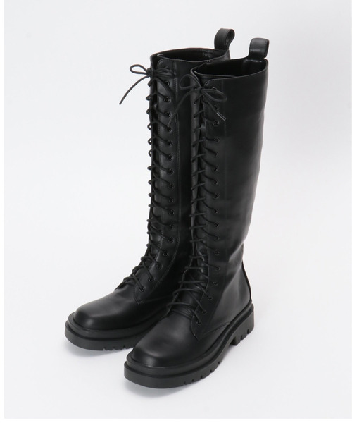 VENCEEXCHANGE（ヴァンスエクスチェンジ）の「タンクソールレースアップロングブーツ（ブーツ・レディース・ホワイト/ブラック・M/L）」の9枚目の写真