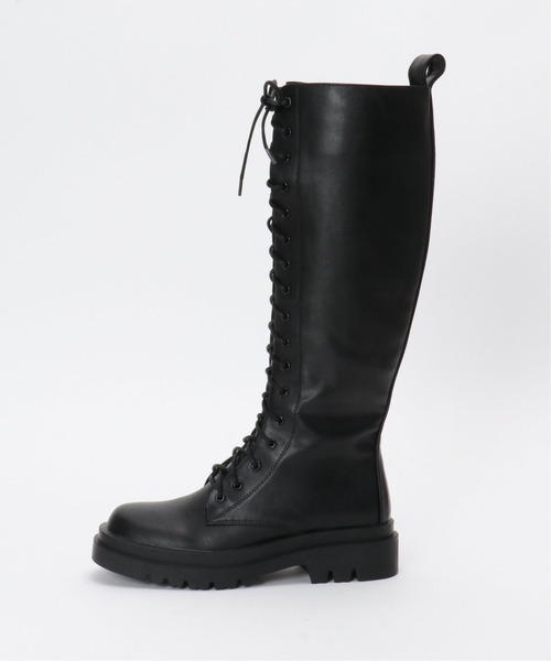 VENCEEXCHANGE（ヴァンスエクスチェンジ）の「タンクソールレースアップロングブーツ（ブーツ・レディース・ホワイト/ブラック・M/L）」の6枚目の写真