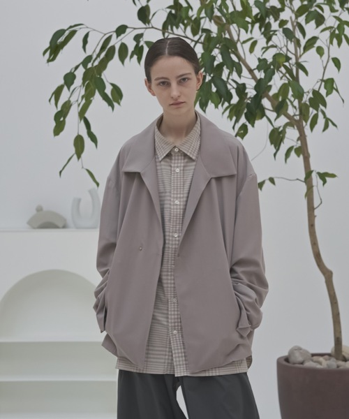 shiki tokyo(シキトウキョウ)の「Oversized Shirt Cardigan / オーバーサイズシャツカーディガン(カーディガン/ボレロ・メンズ・チャコールグレー/グレイッシュベージュ・SMALL/LARGE/MEDIUM)」の13枚目の写真