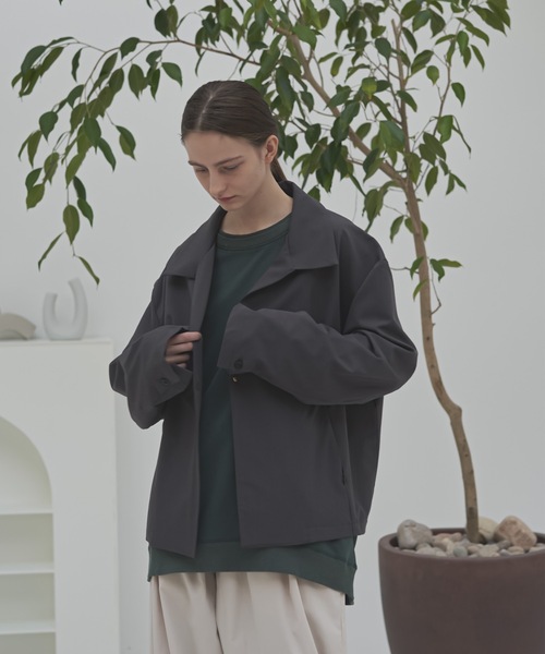 shiki tokyo(シキトウキョウ)の「Oversized Shirt Cardigan / オーバーサイズシャツカーディガン(カーディガン/ボレロ・メンズ・チャコールグレー/グレイッシュベージュ・SMALL/LARGE/MEDIUM)」の5枚目の写真