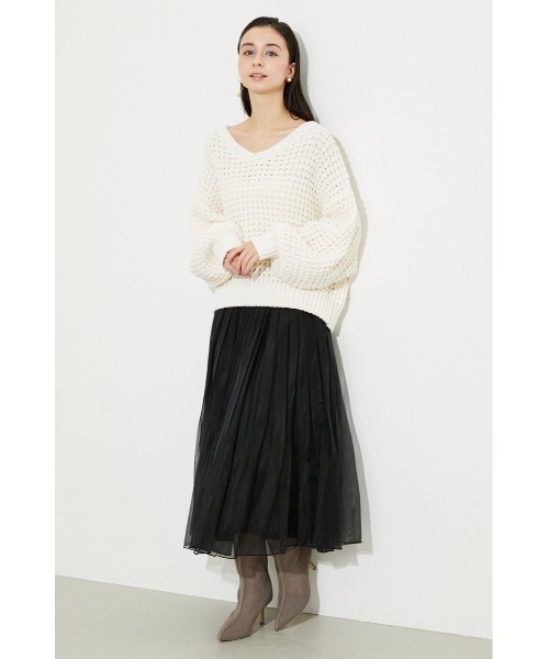 rienda（リエンダ）の「ボックスプリーツフレアスカート