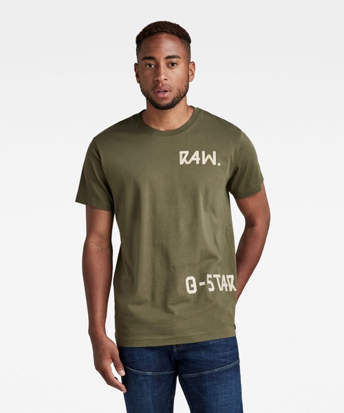 G-STAR(ジースター)の「MULTIPLE 7411 T-SHIRT/ロゴT(Tシャツ/カットソー・メンズ・グレー系その他/ダークオリーブ/ブラウン系その他・SMALL/X-SMALL/MEDIUM/LARGE/X-LARGE)」の2枚目の写真