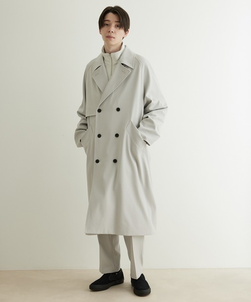 JUNRED（ジュンレッド）の「ドレープサージトレンチコート（トレンチコート・メンズ・ブルー系その他4/ブラック/グレー系その他・L/M/S）」の16枚目の写真