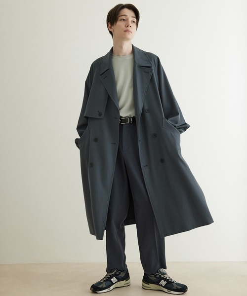 JUNRED（ジュンレッド）の「ドレープサージトレンチコート（トレンチコート・メンズ・ブルー系その他4/ブラック/グレー系その他・L/M/S）」の12枚目の写真