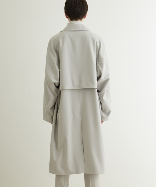 JUNRED（ジュンレッド）の「ドレープサージトレンチコート（トレンチコート・メンズ・ブルー系その他4/ブラック/グレー系その他・L/M/S）」の9枚目の写真