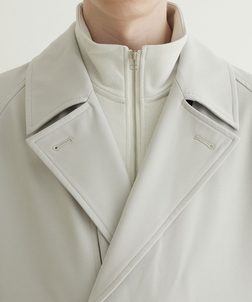 JUNRED（ジュンレッド）の「ドレープサージトレンチコート（トレンチコート・メンズ・ブルー系その他4/ブラック/グレー系その他・L/M/S）」の8枚目の写真