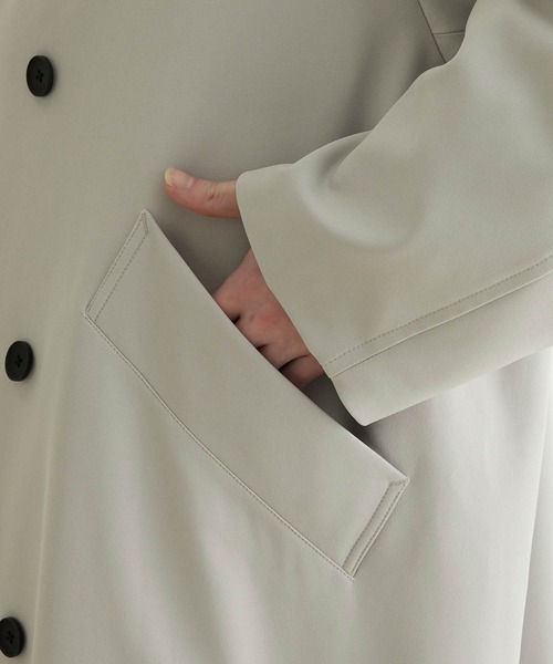 JUNRED（ジュンレッド）の「ドレープサージトレンチコート（トレンチコート・メンズ・ブルー系その他4/ブラック/グレー系その他・L/M/S）」の6枚目の写真