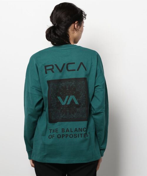 RVCA(ルーカ)の「RVCA/ルーカ ビッグシルエット バンダナ柄ロゴロンT/ロングスリーブTEE BC043-057(Tシャツ/カットソー・レディース・ブラック/グリーン/ホワイト・M/S/XS)」の5枚目の写真