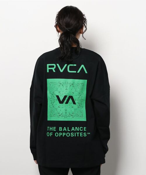 RVCA(ルーカ)の「RVCA/ルーカ ビッグシルエット バンダナ柄ロゴロンT/ロングスリーブTEE BC043-057(Tシャツ/カットソー・レディース・ブラック/グリーン/ホワイト・M/S/XS)」の16枚目の写真