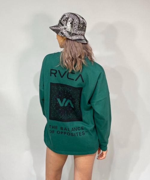 RVCA(ルーカ)の「RVCA/ルーカ ビッグシルエット バンダナ柄ロゴロンT/ロングスリーブTEE BC043-057(Tシャツ/カットソー・レディース・ブラック/グリーン/ホワイト・M/S/XS)」の7枚目の写真