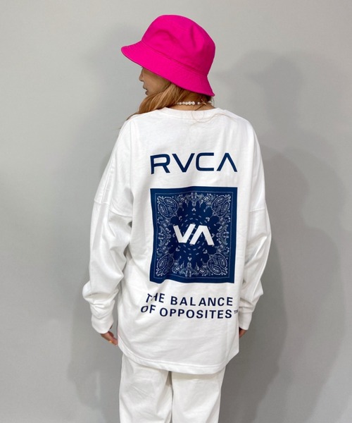 RVCA(ルーカ)の「RVCA/ルーカ ビッグシルエット バンダナ柄ロゴロンT/ロングスリーブTEE BC043-057(Tシャツ/カットソー・レディース・ブラック/グリーン/ホワイト・M/S/XS)」の13枚目の写真