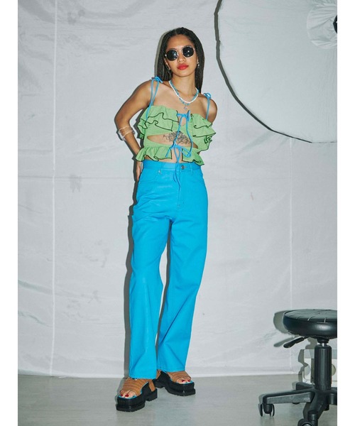 PAMEO POSE（パメオポーズ）の「ZOEY Pants（デニムパンツ・レディース・ブルー/ブラック/ベージュ・SMALL/MEDIUM）」の8枚目の写真