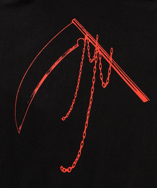 RAF SIMONS(ラフシモンズ)の「Oversized printed scarf hoodie with ribbing(パーカー・レディース・ブラック・1/2)」の2枚目の写真