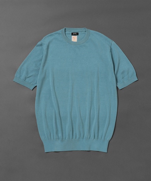 BRILLA per il gusto（ブリッラペルイルグースト）の「Brilla per il gusto / シーアイランドコットン クルーネック ニット（Tシャツ/カットソー・メンズ・ネイビー/ホワイト系その他2/ブラウン系その他3/ミント/ブルー/ライトブルー/その他/ブラック/ピンク/バイオレット/ブルー系その他4・S/M/L/XL）」の6枚目の写真