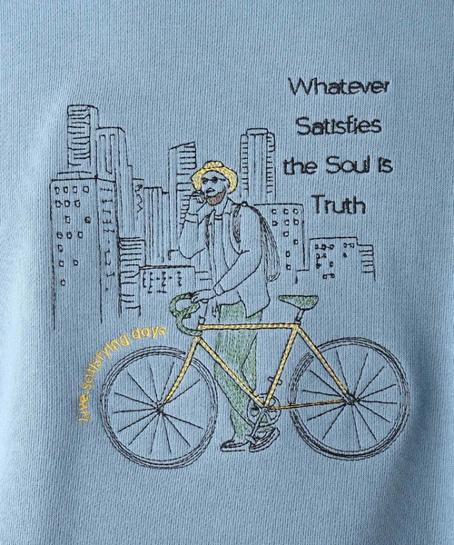 BASECONTROL（ベースコントロール）の「◆Quash　刺繍デザイン 裏毛クルーネックスウェット（スウェット・メンズ・アイボリー/グリーン/ライトブルー/アイボリー系/ベージュ系/ネイビー系・02/03）」の13枚目の写真