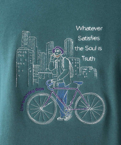 BASECONTROL（ベースコントロール）の「◆Quash　刺繍デザイン 裏毛クルーネックスウェット（スウェット・メンズ・アイボリー/グリーン/ライトブルー/アイボリー系/ベージュ系/ネイビー系・02/03）」の14枚目の写真