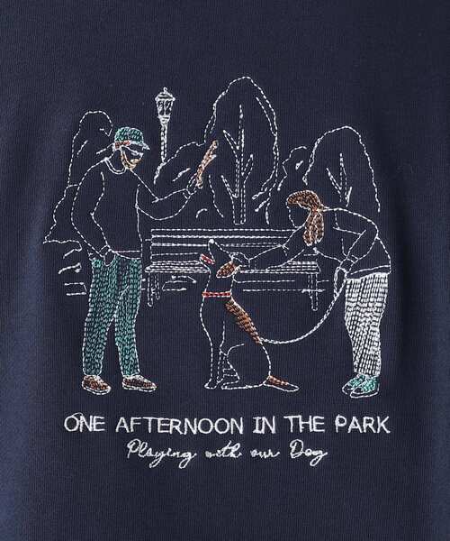 BASECONTROL（ベースコントロール）の「◆Quash　刺繍デザイン 裏毛クルーネックスウェット（スウェット・メンズ・アイボリー/グリーン/ライトブルー/アイボリー系/ベージュ系/ネイビー系・02/03）」の15枚目の写真