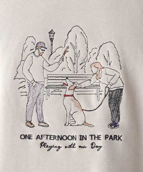 BASECONTROL（ベースコントロール）の「◆Quash　刺繍デザイン 裏毛クルーネックスウェット（スウェット・メンズ・アイボリー/グリーン/ライトブルー/アイボリー系/ベージュ系/ネイビー系・02/03）」の17枚目の写真