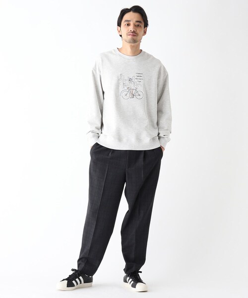 BASECONTROL（ベースコントロール）の「◆Quash　刺繍デザイン 裏毛クルーネックスウェット（スウェット・メンズ・アイボリー/グリーン/ライトブルー/アイボリー系/ベージュ系/ネイビー系・02/03）」の20枚目の写真