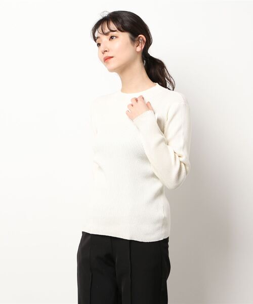 Te chichi（テチチ）の「袖口ボタンスリットリブニット（ニット/セーター・レディース・ブラック/ベージュ/グレー/オフホワイト・ﾌﾘ-）」の7枚目の写真
