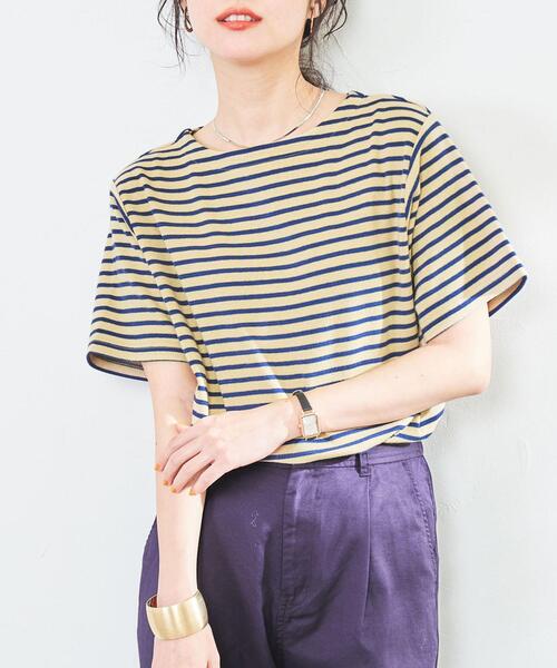 coen（コーエン）の「リップルコンパクトTシャツ（Tシャツ/カットソー・レディース・ホワイト/ブラック/ベージュ/グレー・M/L）」の4枚目の写真