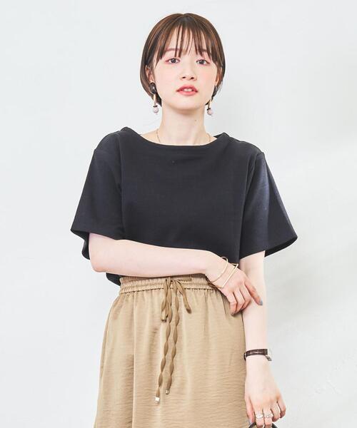 coen（コーエン）の「リップルコンパクトTシャツ（Tシャツ/カットソー・レディース・ホワイト/ブラック/ベージュ/グレー・M/L）」の16枚目の写真