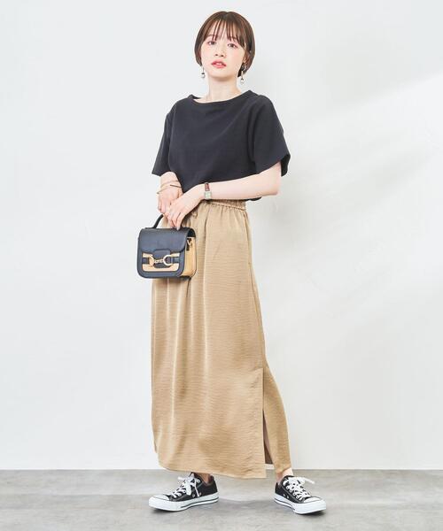 coen（コーエン）の「リップルコンパクトTシャツ（Tシャツ/カットソー・レディース・ホワイト/ブラック/ベージュ/グレー・M/L）」の22枚目の写真