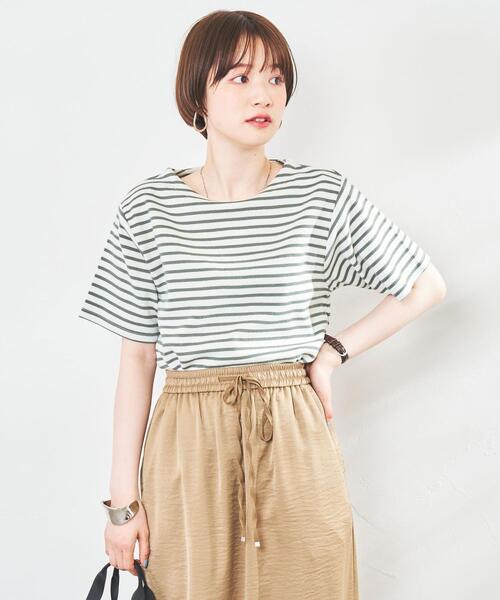 coen（コーエン）の「リップルコンパクトTシャツ（Tシャツ/カットソー・レディース・ホワイト/ブラック/ベージュ/グレー・M/L）」の21枚目の写真