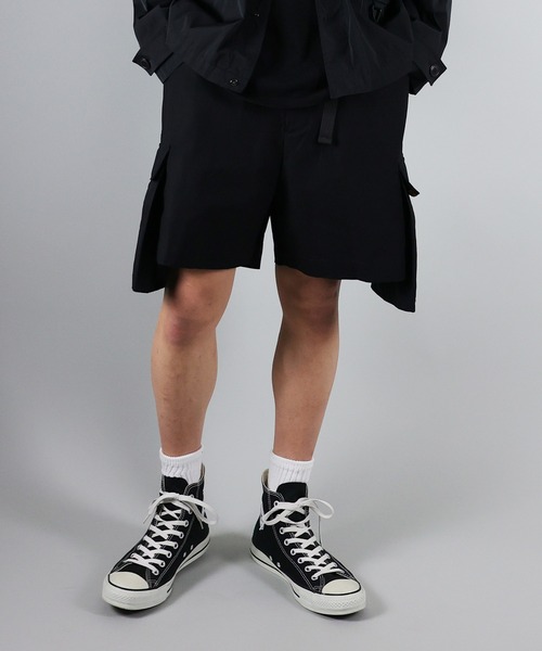 NUMBER (N)INE(ナンバーナイン)の「NUMBER (N)INE / ナンバーナイン RIPSTOP CARGO SHORTS/リップストップ フラシサイドポケット ショートパンツ(カーゴパンツ・メンズ・ブラック/オフホワイト/オリーブ・3/2/4)」の4枚目の写真