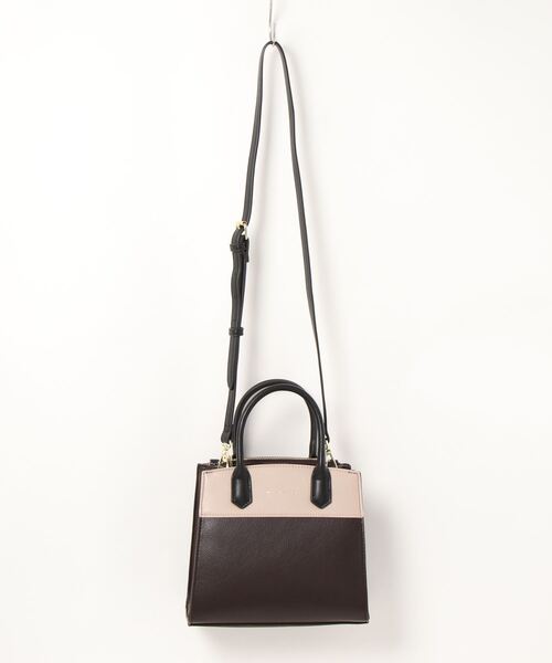 MERCURYDUO（マーキュリーデュオ）の「【MERCURYDUO/マーキュリーデュオ】 ロッテ バイカラー ハンドバッグS（ハンドバッグ・レディース・ブラック/ダークブラウン/アイボリー・FREE）」の2枚目の写真