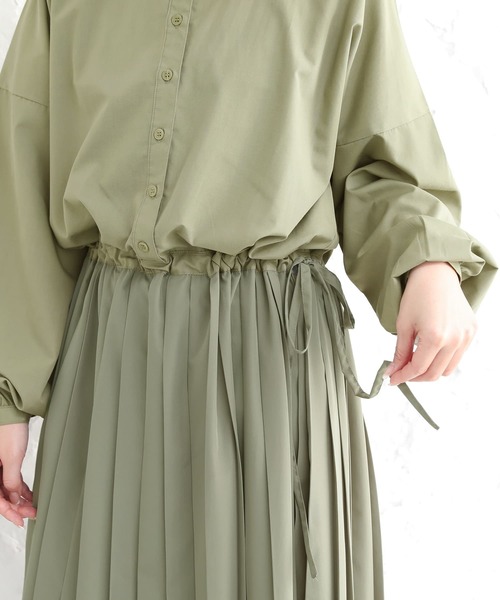 osharewalker（オシャレウォーカー）の「【廃盤】『ウエスト切替プリーツワンピース』（ワンピース・レディース・ブラック/ベージュ/グリーン・FREE）」の18枚目の写真