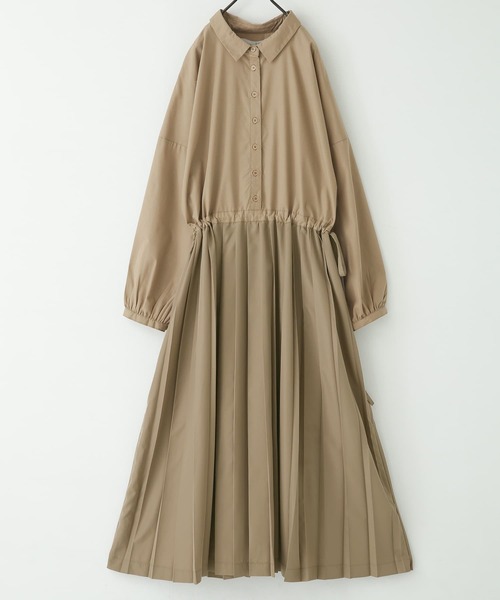 osharewalker（オシャレウォーカー）の「【廃盤】『ウエスト切替プリーツワンピース』（ワンピース・レディース・ブラック/ベージュ/グリーン・FREE）」の16枚目の写真