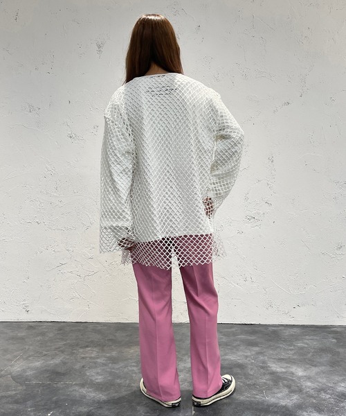 apres jour mignon（アプレジュールミニョン）の「メッシュトップス【ZOZOTOWN限定アイテム】（Tシャツ/カットソー・レディース・ブラック/オフホワイト/ピンク/ブルー・X-LARGE/フリー）」の11枚目の写真