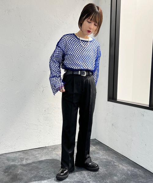 apres jour mignon（アプレジュールミニョン）の「メッシュトップス【ZOZOTOWN限定アイテム】（Tシャツ/カットソー・レディース・ブラック/オフホワイト/ピンク/ブルー・X-LARGE/フリー）」の22枚目の写真