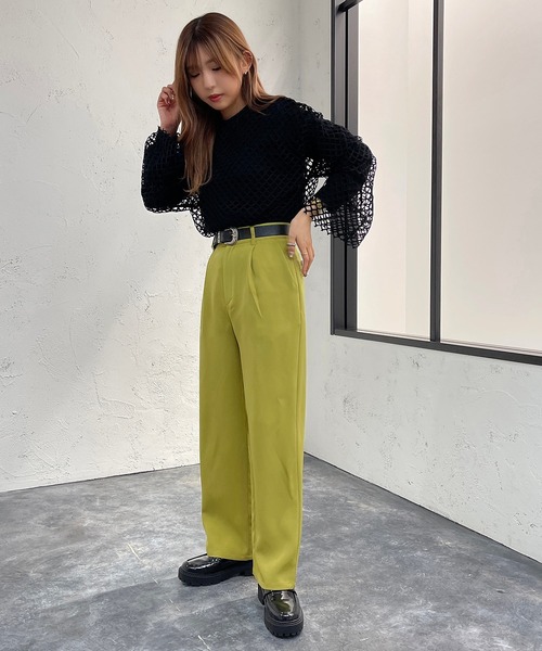 apres jour mignon（アプレジュールミニョン）の「メッシュトップス【ZOZOTOWN限定アイテム】（Tシャツ/カットソー・レディース・ブラック/オフホワイト/ピンク/ブルー・X-LARGE/フリー）」の16枚目の写真