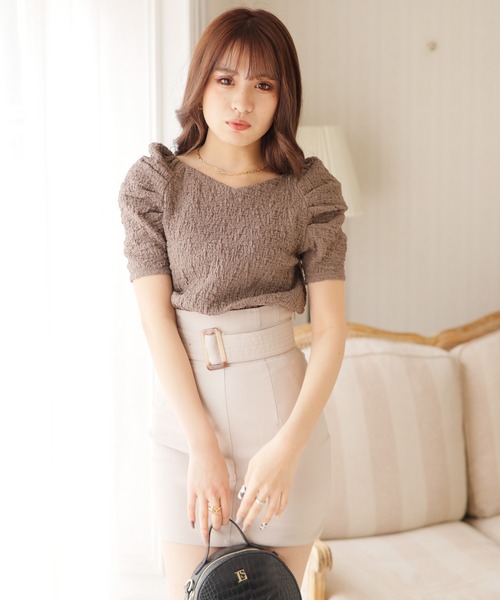 LIPSERVICE(リップサービス)の「ホイップカットトップス(Tシャツ/カットソー・レディース・ブルー/アイボリー/モカ/イエロー×グリーン・FREE)」の11枚目の写真