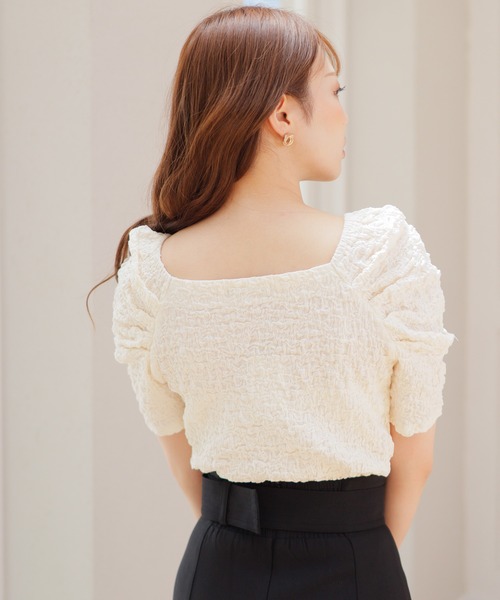 LIPSERVICE(リップサービス)の「ホイップカットトップス(Tシャツ/カットソー・レディース・ブルー/アイボリー/モカ/イエロー×グリーン・FREE)」の22枚目の写真